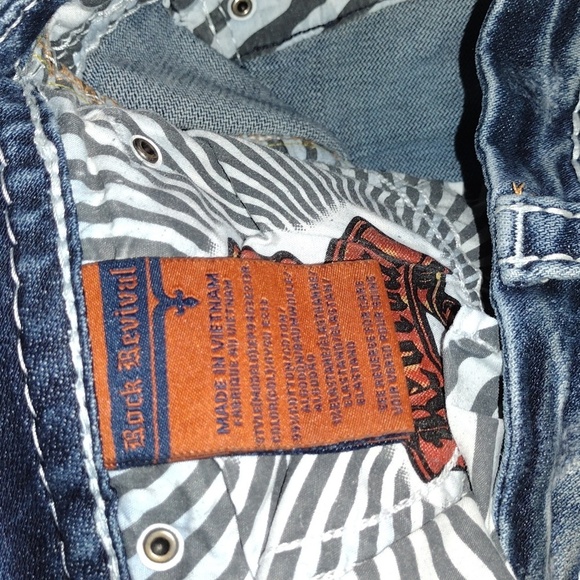 Rock Revival Gysii Easy Boot Cut Medium Wash Distressed Embellished Pockets Y2K - Picture 7 of 8